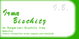 irma bischitz business card
